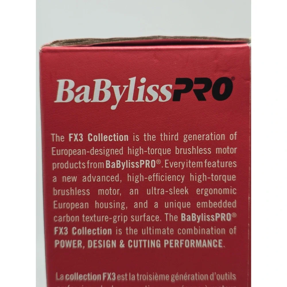 BaBylissPRO FX3 Professional High Torque Clipper Black #FXX3CB New Open Box